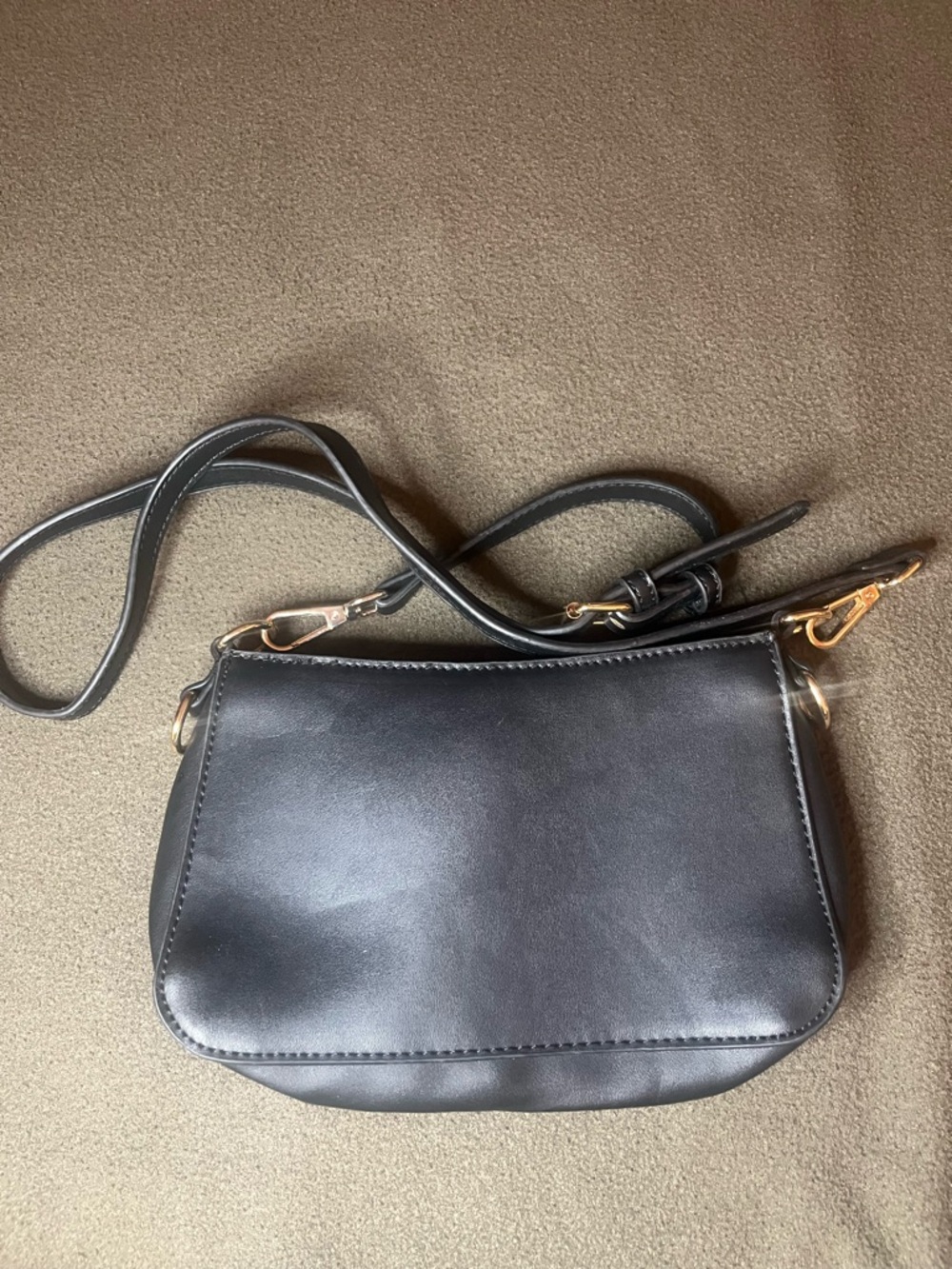 BP. Black Mini Shoulder Bag Y2K Style Gold Hardware Adjustable Strap